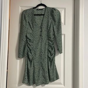 Zara green polka dot dress